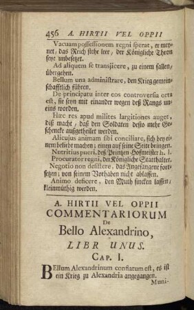 Commentariorum De bello Alexandrino, Libr Unus.