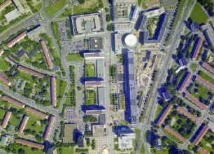 Prager Straße in der Dresdner Seevorstadt : Senkrechtbild