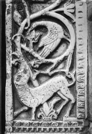 Relief mit Vogel und Löwen (wahrscheinlich in Italien)
