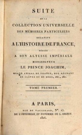 Collection universelle des mémoires particuliers relatifs à l'histoire de France, [69]. Chronologie Septennaire ; T. 1