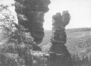 Sächsische Schweiz, Bielatal. Große und Kleine Herkulessäule