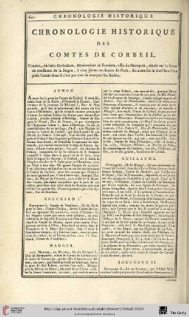 Chronologie historique des comtes de Corbeil