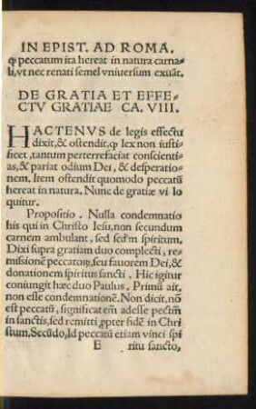 De Gratia Et Effectu Gratiae Ca. VIIII.