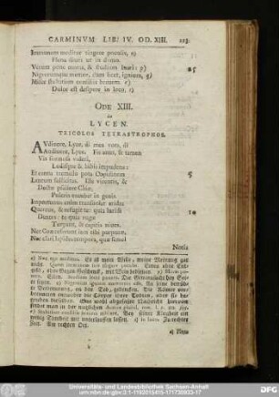 Ode XIII. in Lycen.