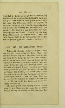 46. Ende des siebenjährigen Kriegs