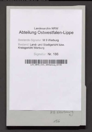Subhastation von Grundbesitz des Bahnarbeiters Johann Vorschütz in Warburg