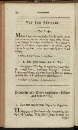 Gebräuche und Sitten verschiedner Völker aus dem Strabo.