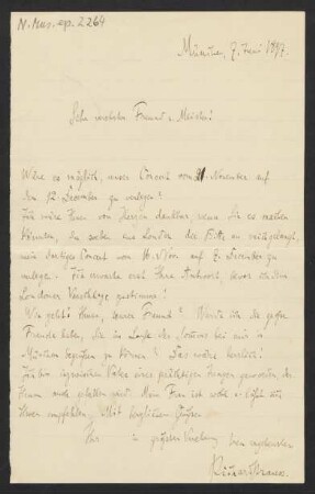Brief an Joseph Dupont, 07.06.1897