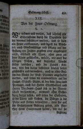 XIX. Von der Feuer-Ordnung.