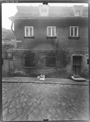 Meißen-Altstadt, Leinewebergasse 3. Wohnhaus (Bezeichnung 1776). Straßenfront (Teilansicht)