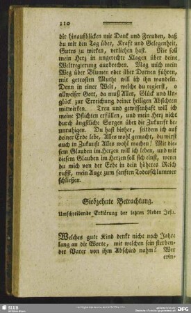 Siebzehnte Betrachtung. Umschreibende Erklärung der letzten Reden Jesu