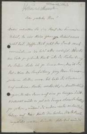Brief von Carl Haussknecht an Unbekannt