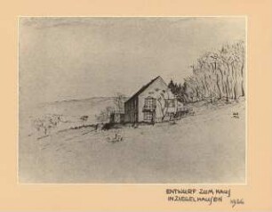 Haus Schlemmer, Heidelberg-Ziegelhausen: Foto von Inv.Nr. 35528: Perspektivische Ansicht Eingang