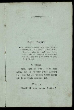 Erster Auftritt. - Letzter Auftritt.