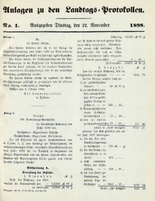 1898: Verhandlungen des Landtags der Fürstentümer Waldeck und Pyrmont / Staat Waldeck Landtag. - Mengeringhausen