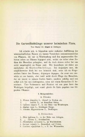 Die Gartenflüchtlinge unserer heimischen Flora