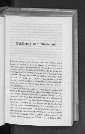 Erklärung und Wiederruf.