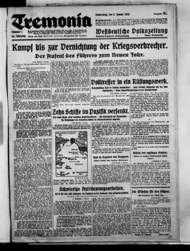 Titelseite einer Zeitung