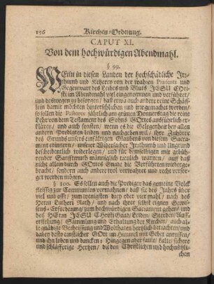 Caput XI. Von dem hochwürdigen Abendmahl.