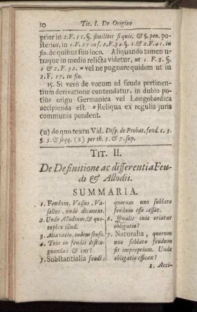 Tit. II. De Definitione ac differentia Feudi & Allodii.