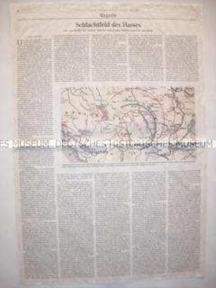 Blatt aus der "Berliner Zeitung" mit einem ganzseitigen Artikel über die Schlacht auf dem Amselfeld 1915