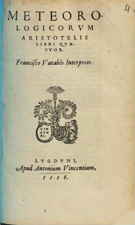 Meteorologicorvm Aristotelis Libri Qvatvor