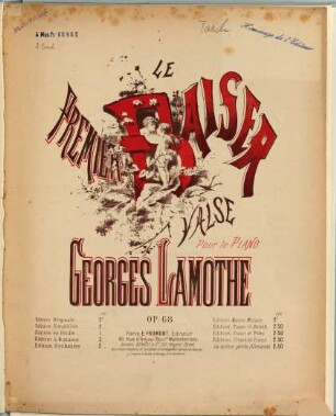Le premier baiser : valse pour le piano ; op. 68