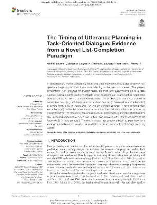 The timing of utterance planning in task-oriented dialogue: evidence from a novel list-completion paradigm