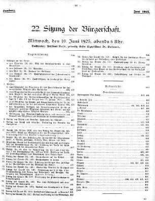 22. Sitzung der Bürgerschaft.