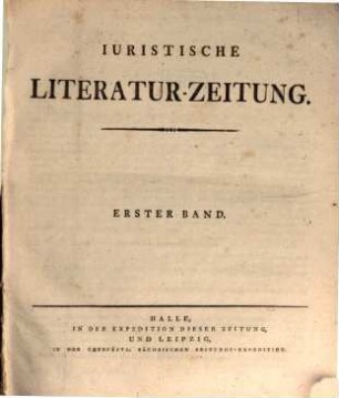 Juristische Literaturzeitung. 1. 1799/1800