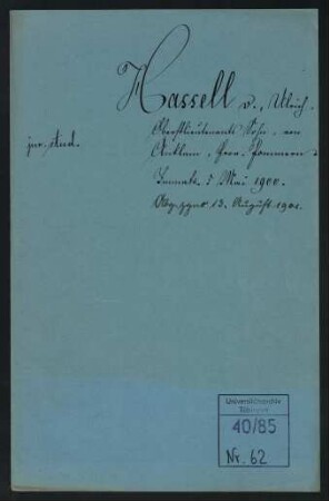Hassell, Ulrich von * 12.11.1881