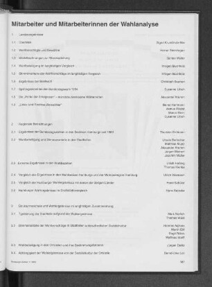 Mitarbeiter und Mitarbeiterinnen der Wahlanalyse