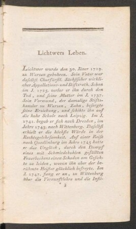 Lichtwers Leben