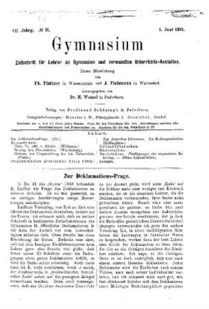 Zur Deklamations-Frage