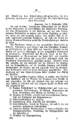 Revision der Schullehrer-Seminarien in der Provinz Hannover und periodische Berichterstattung über dieselben : [IV. Seminarien, Bildung der Lehrer und deren persönliche Verhältnisse]