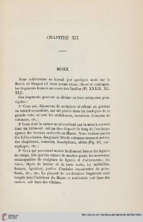 Chapitre XII: Musée