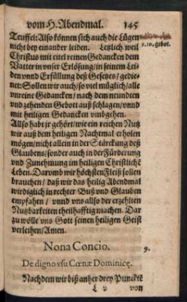 Nona Concio. De digno usu Coenae Dominicae.