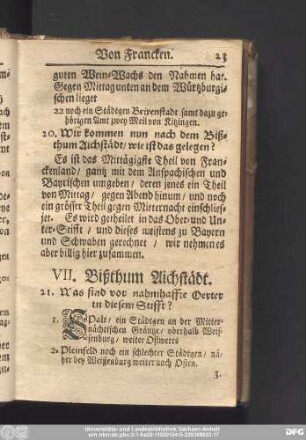 VII. Bißthum Aischstädt.