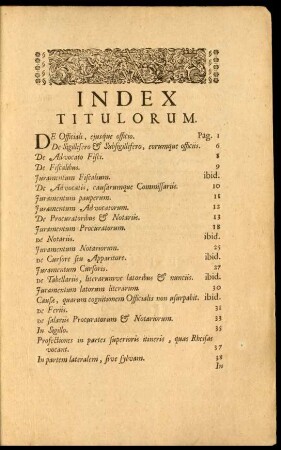 Index Titulorum.
