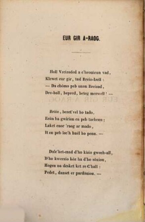 Toujours Breton : Bepred Breizad. Poésies Bretonnes Avec traduction française en regard. Par F. M. Luzel