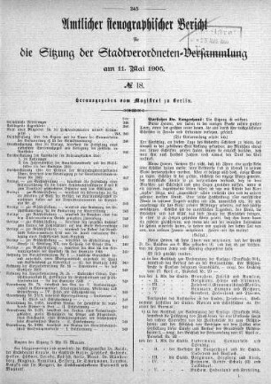 No. 18, 11. Mai 1905
