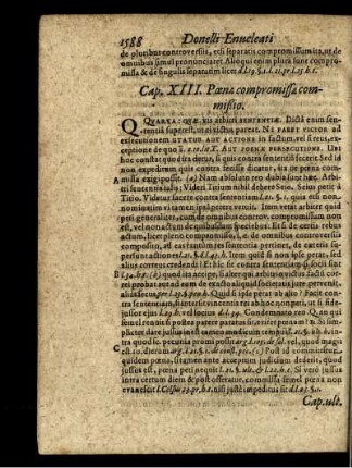 Cap. XIII. Poenae compromissae commißio