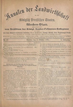 No. 40. Berlin, den 5. Oktober 1870. X. Jahrgang.