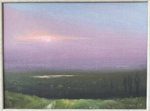 Morgendämmerung mit See im Hintergrund