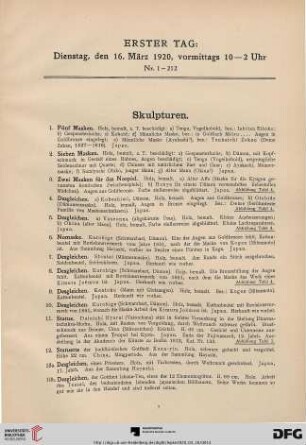 Skulpturen (Nr. 1-23)
