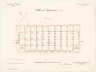 Proviantamt, Mainz Mehl- und Körnermagazin: Grundriss Keller 1:100