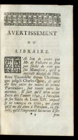 Avertissement Du Libraire.