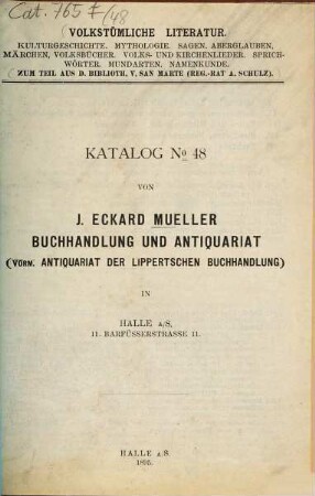 Antiquariats-Katalog. 48. 1895