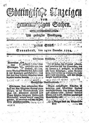 51tes Stück. Sonnabend, den 24ten December 1774.