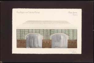 Ausstellungsgebäude für eine Gartenbaugesellschaft Schinkelwettbewerb 1907: Ansicht Innenraum (Seitenwand des Vortragssaals)
